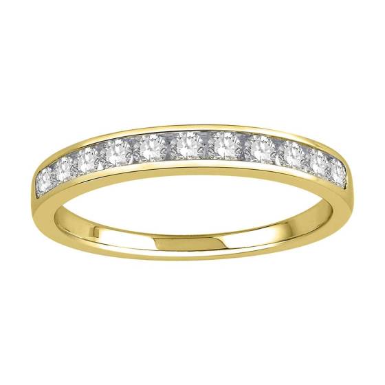 0.33ct VS/E-F Round Natural Diamond Half Eternity Ring