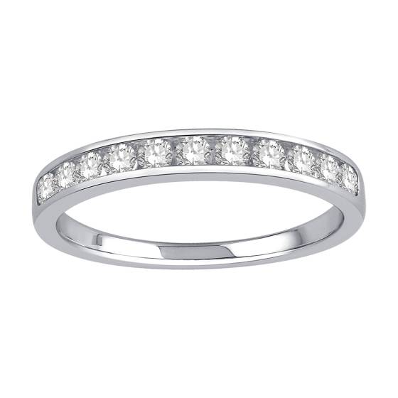 0.30ct VS/E-F Round Natural Diamond Half Eternity Ring