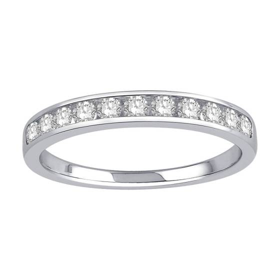 0.30ct VS/E-F Round Natural Diamond Half Eternity Ring