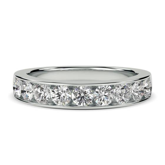 0.80ct VS/E-F 3.5mm Round Natural Diamond Half Eternity Ring