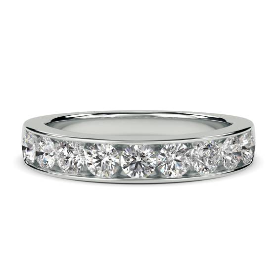 0.80ct VS/E-F 3.5mm Round Natural Diamond Half Eternity Ring