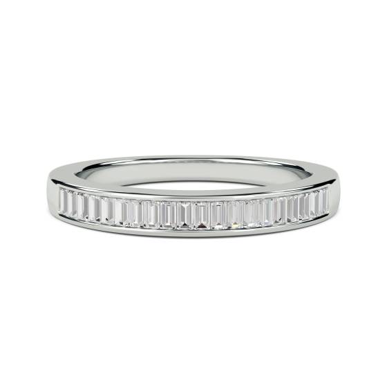 0.35ct VS/F-G 3.5mm Elegant Baguette Natural Diamond Eternity Ring