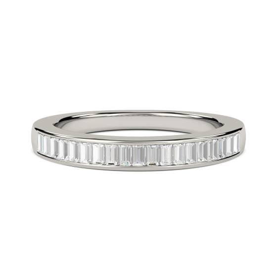 0.50ct VS/E-F 3.5mm Baguette Natural Diamond Half Eternity Ring