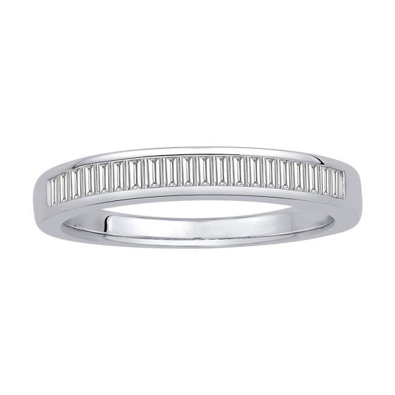 0.45ct VS/E-F Baguette Natural Diamond Half Eternity Ring