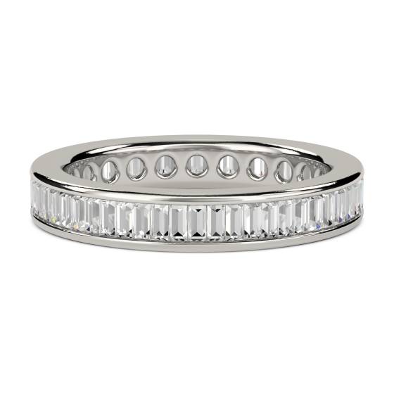 1.00ct VS/E-F Classic Baguette Natural Diamond Full Eternity Ring
