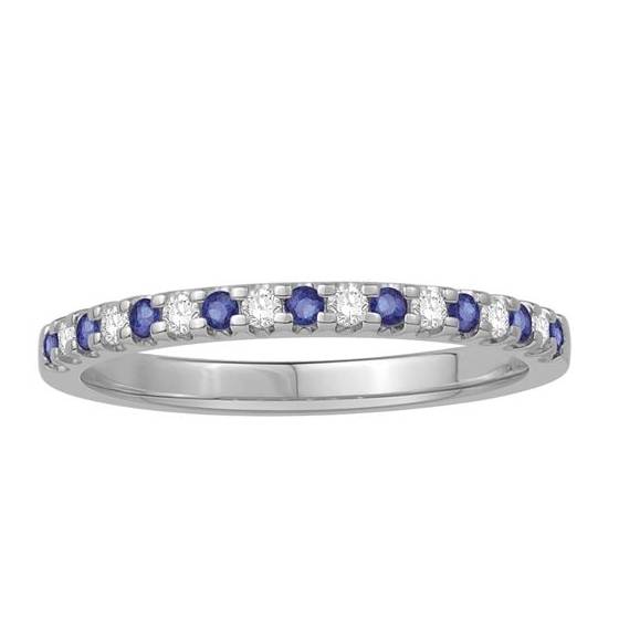 0.15ct VS/EF 2mm Blue Sapphire and Diamond Eternity Ring