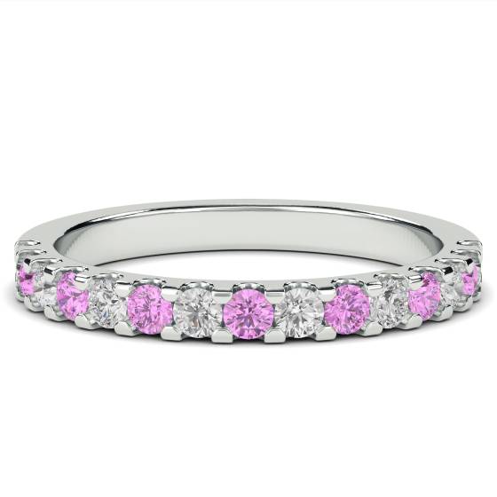 0.50ct VS/E-F Pink Sapphire/Natural Diamond Ring