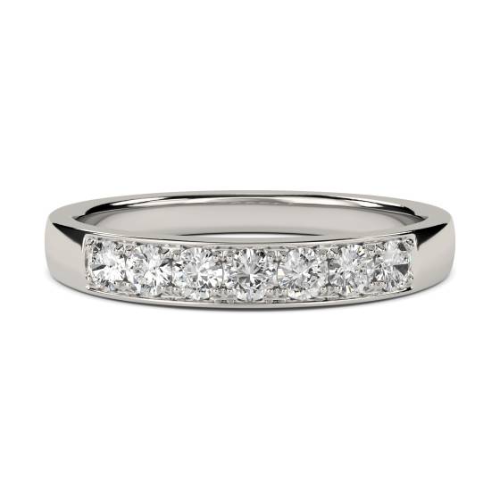 0.33 VS/E-F Round Natural Diamond Half Eternity Ring