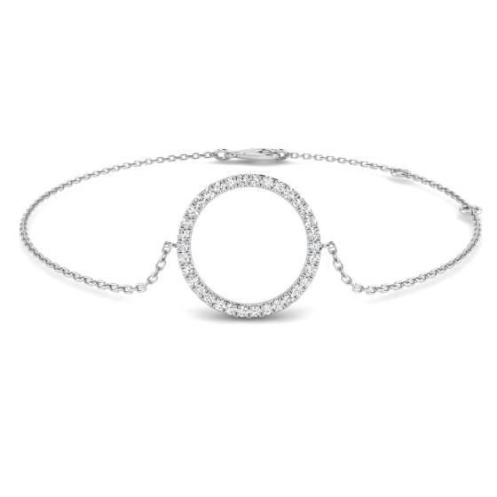 0.13ct VS/F Round cut Labgrown Diamonds Designer Labgrown Bracelet in 9k White Gold