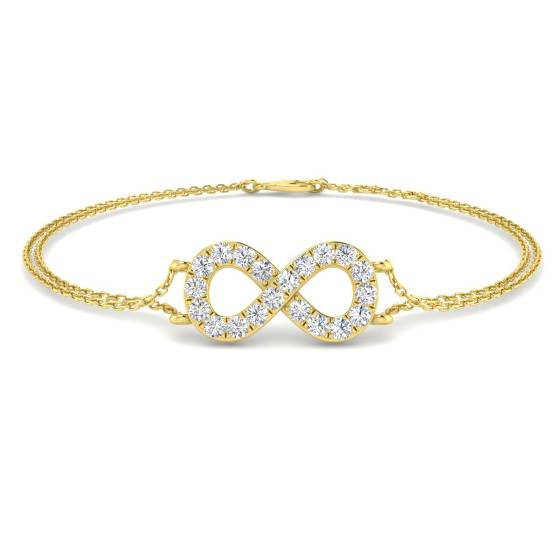 0.50ct VS/F Round cut Labgrown Diamonds Fancy Bangle in 9k Yellow Gold