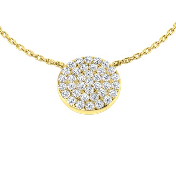 0.41ct SI1/G Round cut Natural Diamond Circle of Life Necklace in 18k Yellow Gold