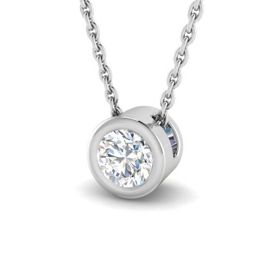 0.25ct SI2/G Round cut Natural Diamond Solitaire Pendant in 18k White Gold