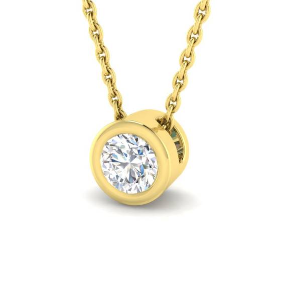 0.25ct SI2/G Round cut Natural Diamond Solitaire Pendant in 18k Yellow Gold