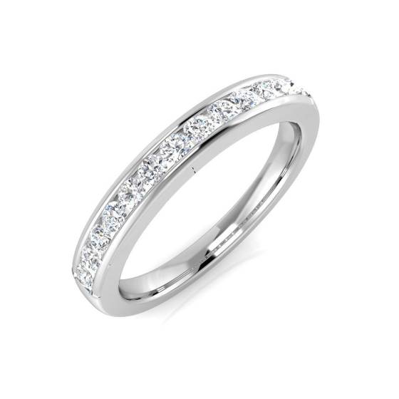 0.23ct SI1/G Round cut Natural Diamond Half Eternity Ring in 18k White Gold