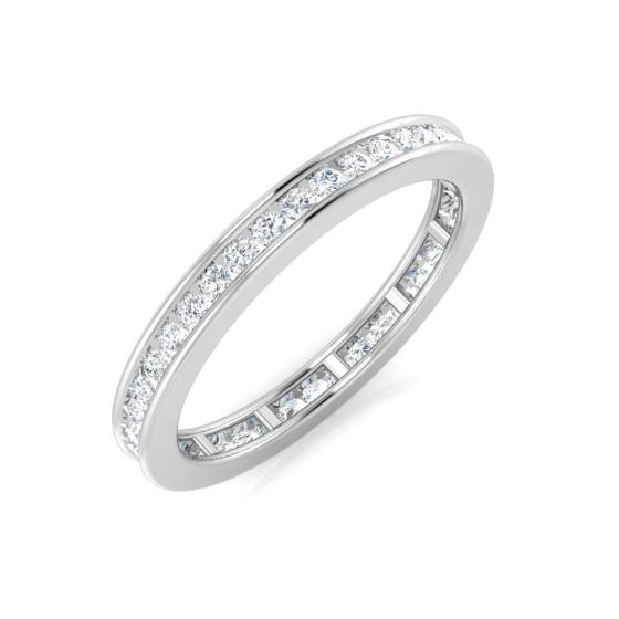 0.50ct SI1/G Round cut Natural Diamond Full Eternity Ring in 18k White Gold
