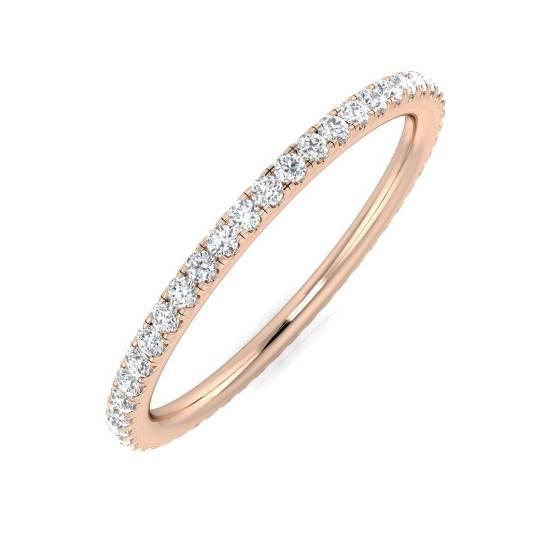 0.30ct SI1/G Round cut Natural Diamond Full Eternity Ring in 18k Rose Gold