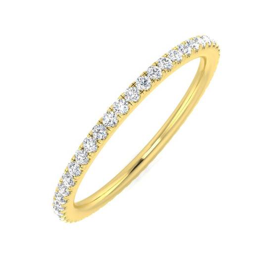 0.30ct SI1/G Round cut Natural Diamond Full Eternity Ring in 18k Yellow Gold