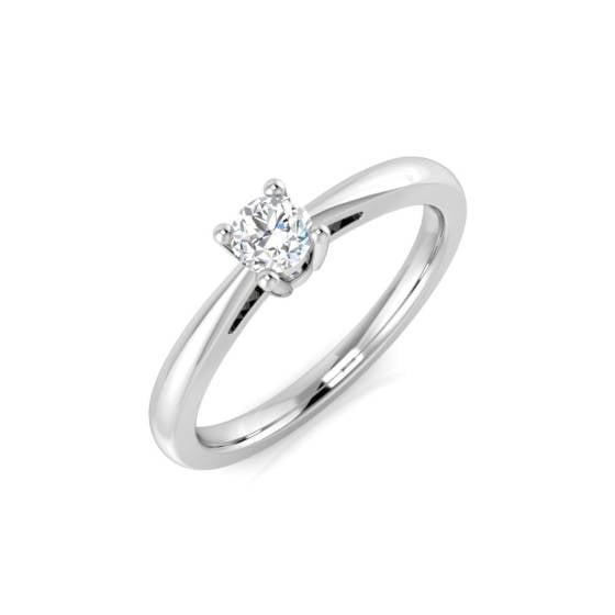 0.20ct SI2/G Round cut Natural Diamond Solitaire Engagement Ring in 9k White Gold