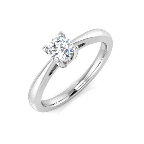 0.32ct I1/G Round cut Natural Diamond Solitaire Engagement Ring in 9k White Gold