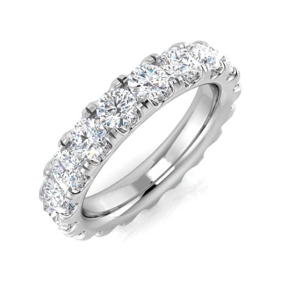 3.20ct SI1/G Round cut Natural Diamond Full Eternity Ring in Platinum