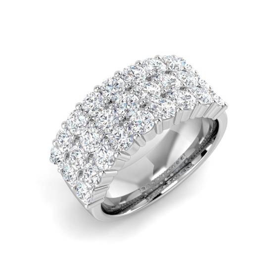 2.21ct SI2/G Round cut Natural Diamond Pave Ring in Platinum