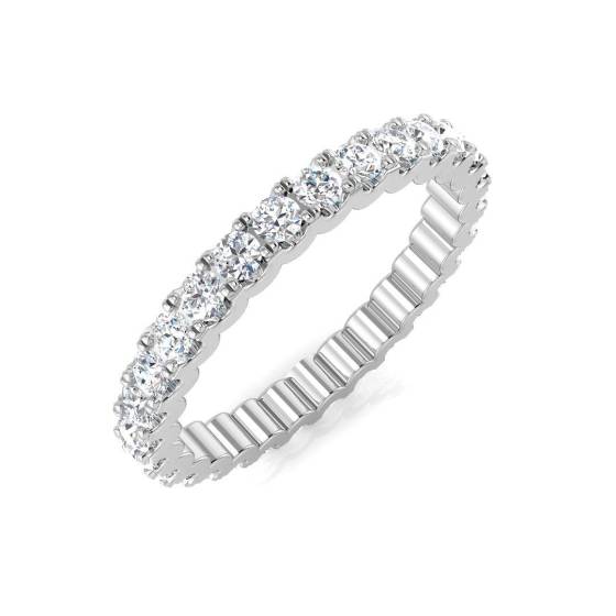 1.00ct SI2/G Round cut Natural Diamond Full Eternity Ring in 18k White Gold