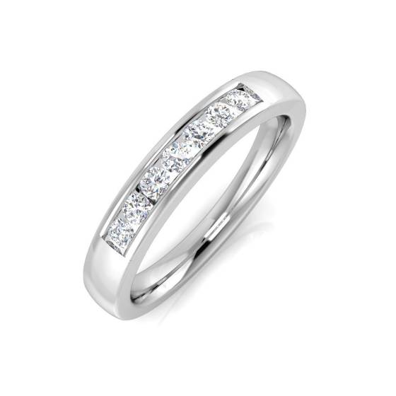 0.21ct SI1/G Round cut Natural Diamond Half Eternity Ring in Platinum