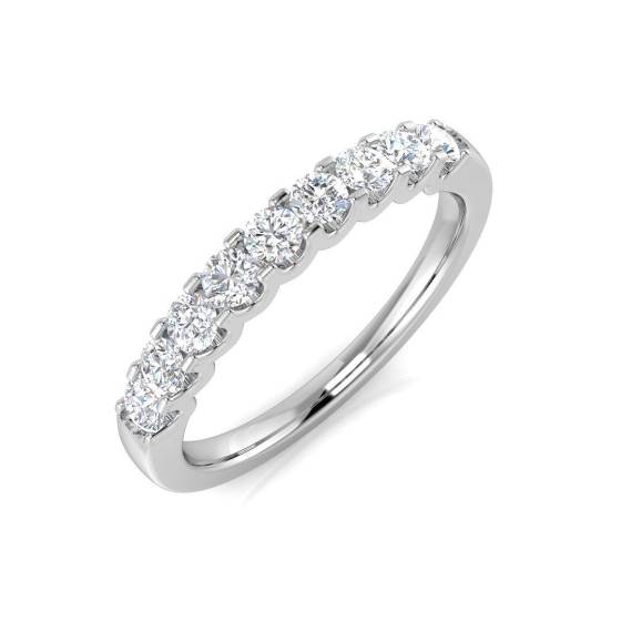 0.48ct SI1/G Round cut Natural Diamond Half Eternity Ring in Platinum