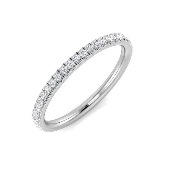 0.14ct I1/G Round cut Natural Diamond Half Eternity Ring in Platinum