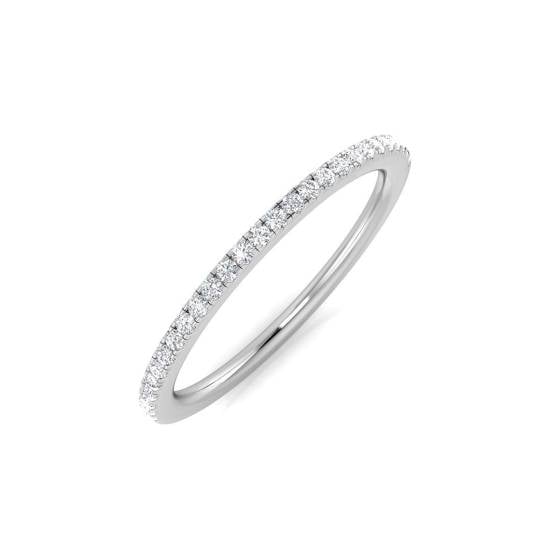0.15ct SI1/G Round cut Natural Diamond Half Eternity Ring in 9k White Gold