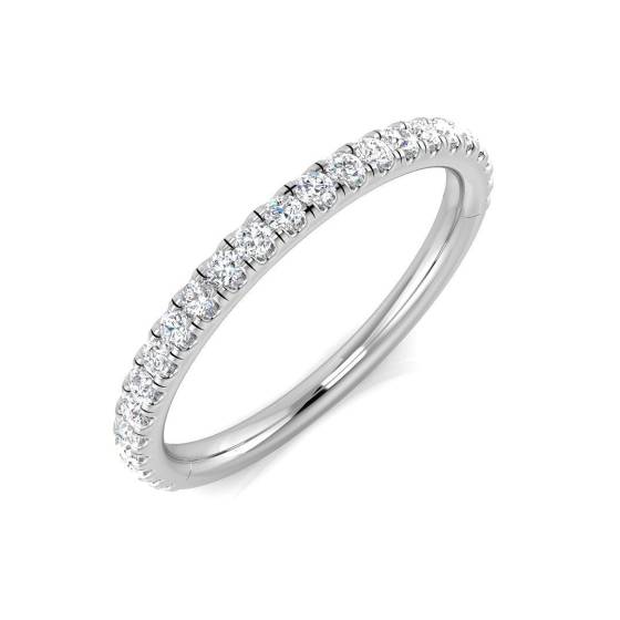 0.27ct SI1/G Round cut Natural Diamond Half Eternity Ring in Platinum