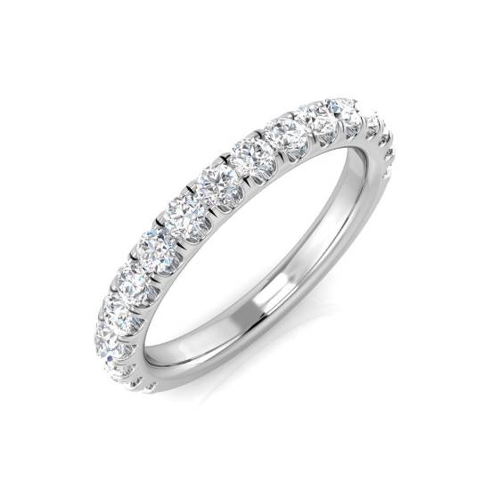 0.71ct SI1/G Round cut Natural Diamond Half Eternity Ring in Platinum