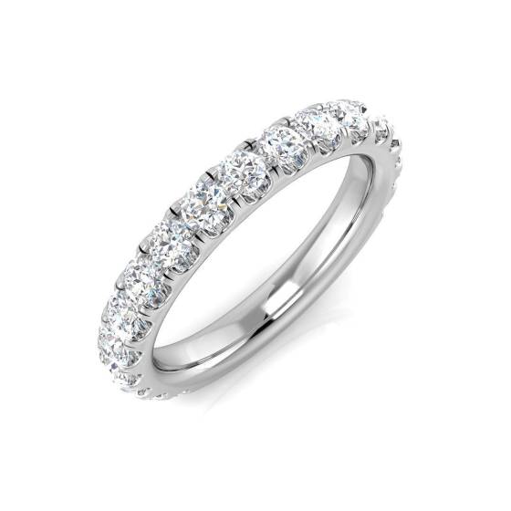 0.77ct SI1/G Round cut Natural Diamond Half Eternity Ring in Platinum