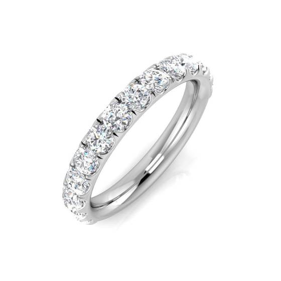 1.00ct SI1/G Round cut Natural Diamond Half Eternity Ring in Platinum