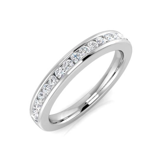 0.27ct SI1/G Round cut Natural Diamond Half Eternity Ring in Platinum