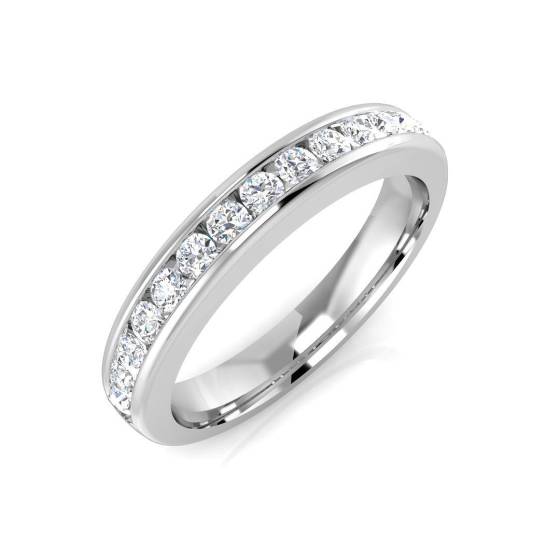0.35ct SI1/G Round cut Natural Diamond Half Eternity Ring in Platinum