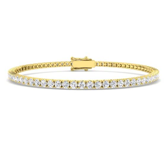 3.03ct VS/F Round cut Labgrown Diamonds Tennis Bracelet in 18k Yellow Gold