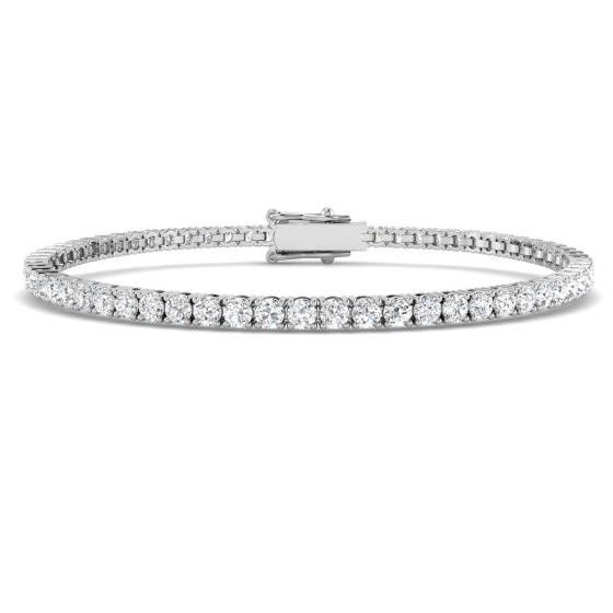 4.00ct VS/F Round cut Labgrown Diamonds Tennis Bracelet in 9k White Gold