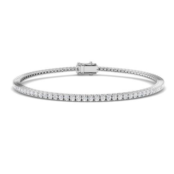 1.51ct SI2/G Round cut Natural Diamonds Tennis Bracelet in 18k White Gold