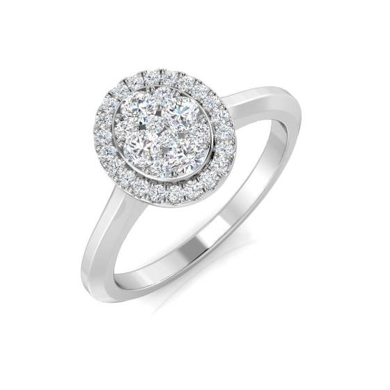 0.39ct I1/G Round cut Natural Diamond Cluster Ring in 9k White Gold
