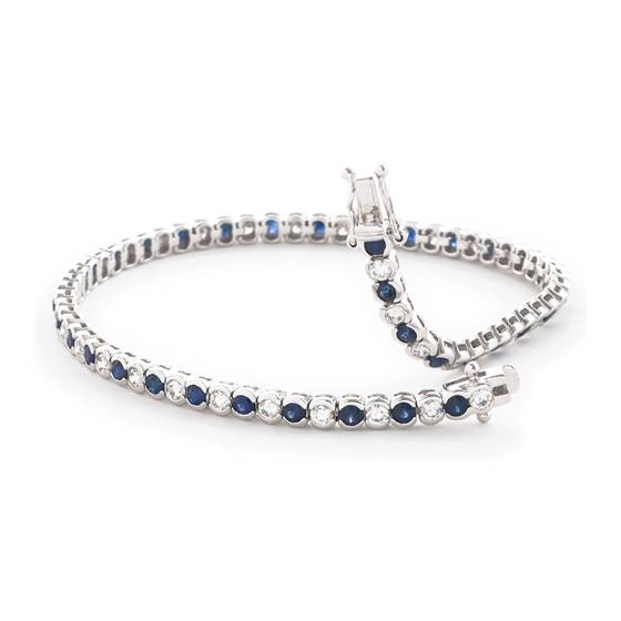 4.50ct VS/F-G Elegant Natural Diamond and Blue Sapphire Bracelet