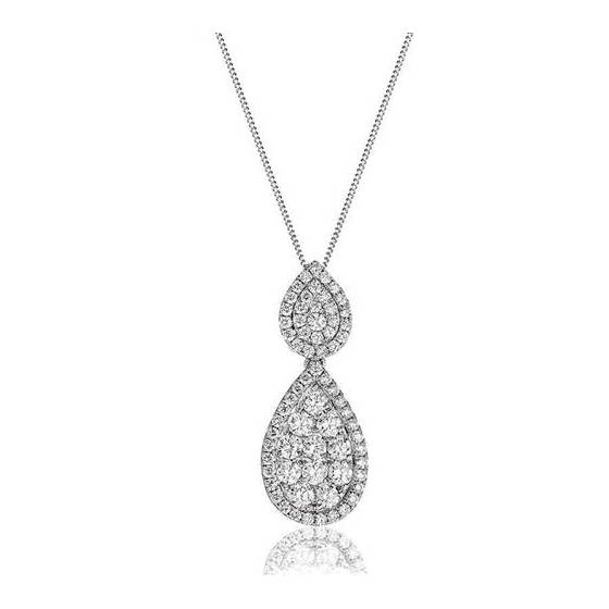 1.00ct VS/F-G Round Natural Diamond Cluster Pendant