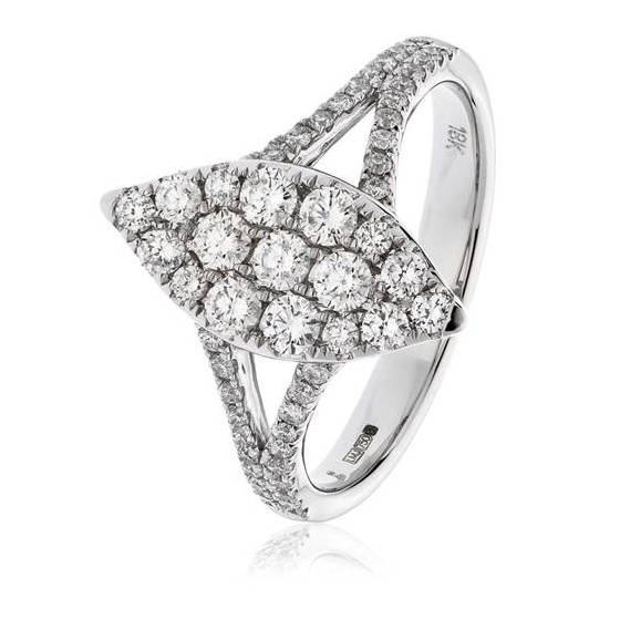0.75ct VS/F-G Round Natural Diamond Cluster Ring