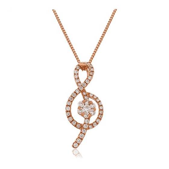 0.40ct VS/E-F Round Natural Diamond Cluster Pendant