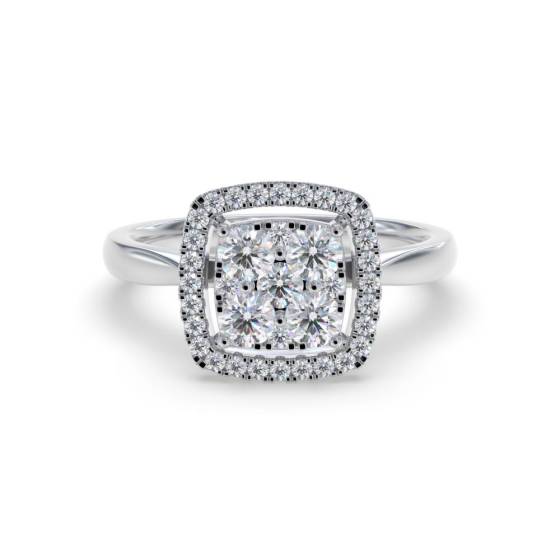 0.50ct VS/E-F Natural Diamond Cluster Ring