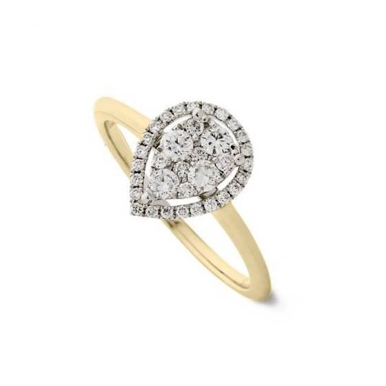 0.40ct VS/E-F Round Natural Diamond Cluster Ring