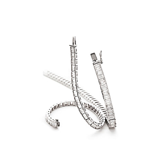 2.50ct VS/F-G 7 Inches Baguette Natural Diamond Tennis Bracelet