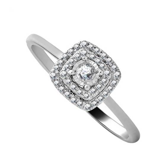 0.18ct VS/E-F Round Natural Diamond Cluster Ring