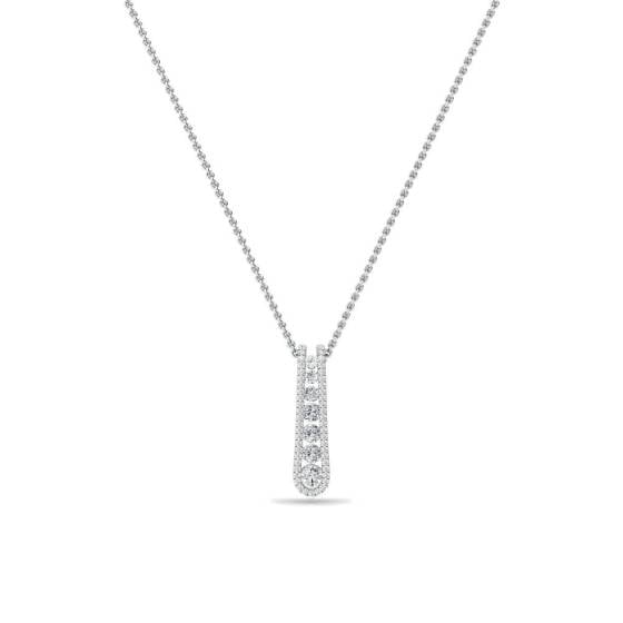 0.59ct VS/F Elegant Round Natural Diamond Journey Pendant