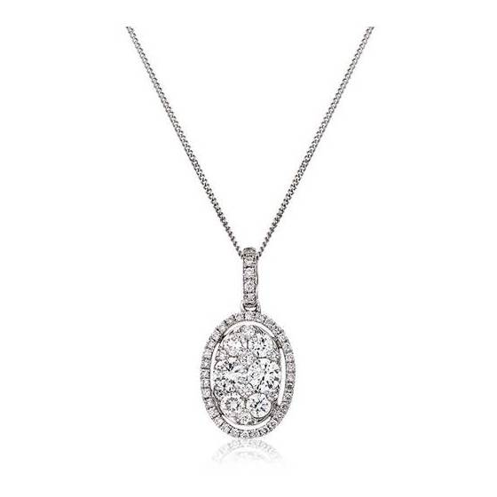 0.70ct VS/E-F Cluster Round Natural Diamond Designer Pendant